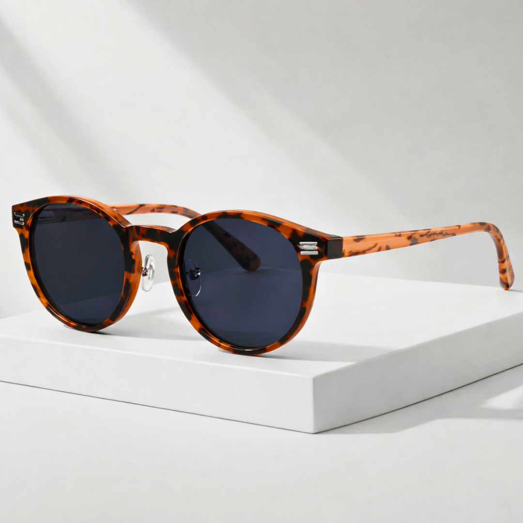 SIENNA DRIFT | Wood-Tone Acetate Sunglasses | UV400 Rounded