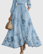 ROWELLA | Elegant Pleated Maxi Dress
