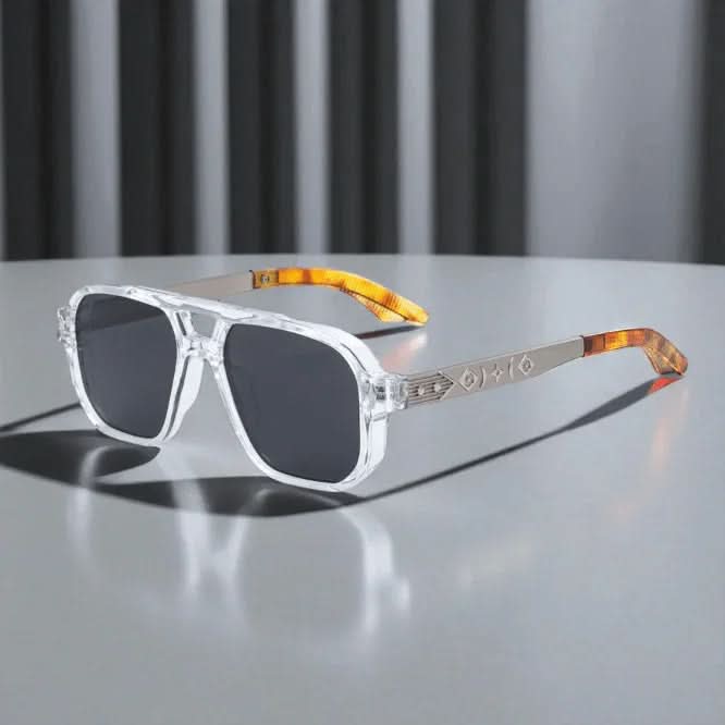 KAIRO CIPHER | Engraved Angular Sunglasses | UV400 No Logo
