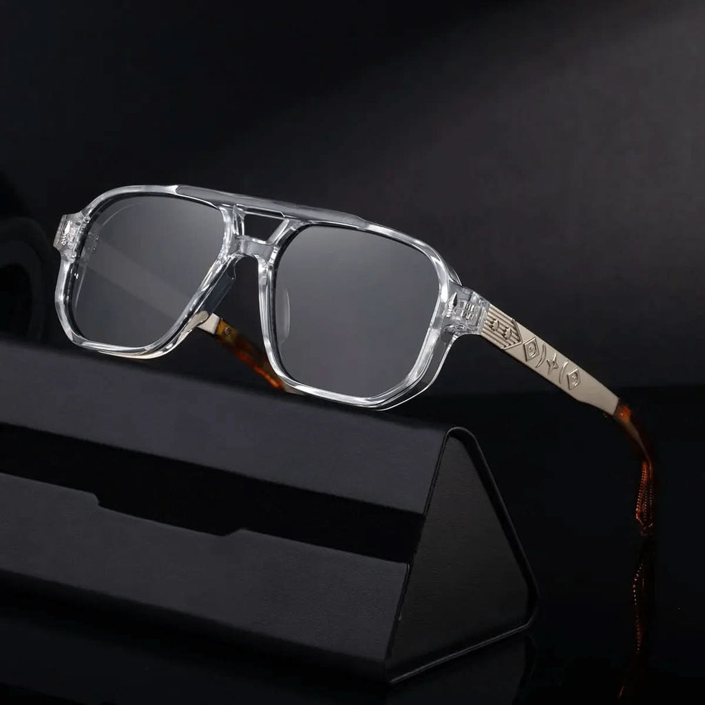 KAIRO CIPHER | Engraved Angular Sunglasses | UV400 No Logo