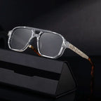 KAIRO CIPHER | Engraved Angular Sunglasses | UV400 No Logo