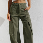 SIENNA | High-Waist Wide-Leg Cargo Denim Jeans for Women