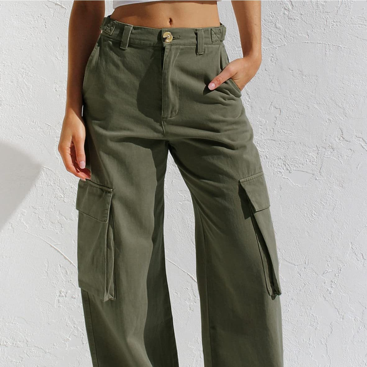 SIENNA | High-Waist Wide-Leg Cargo Denim Jeans for Women