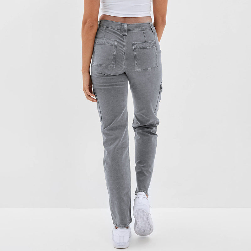 MARIS | High-Waist Straight-Leg Cargo Denim Jeans for Women