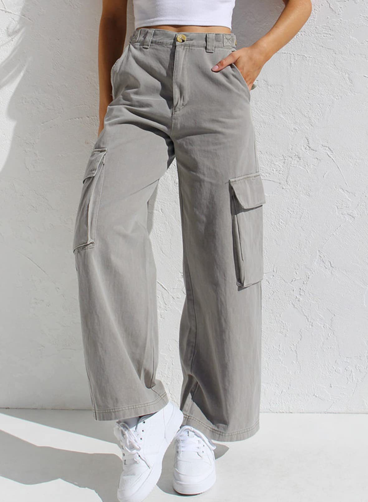 SIENNA | High-Waist Wide-Leg Cargo Denim Jeans for Women