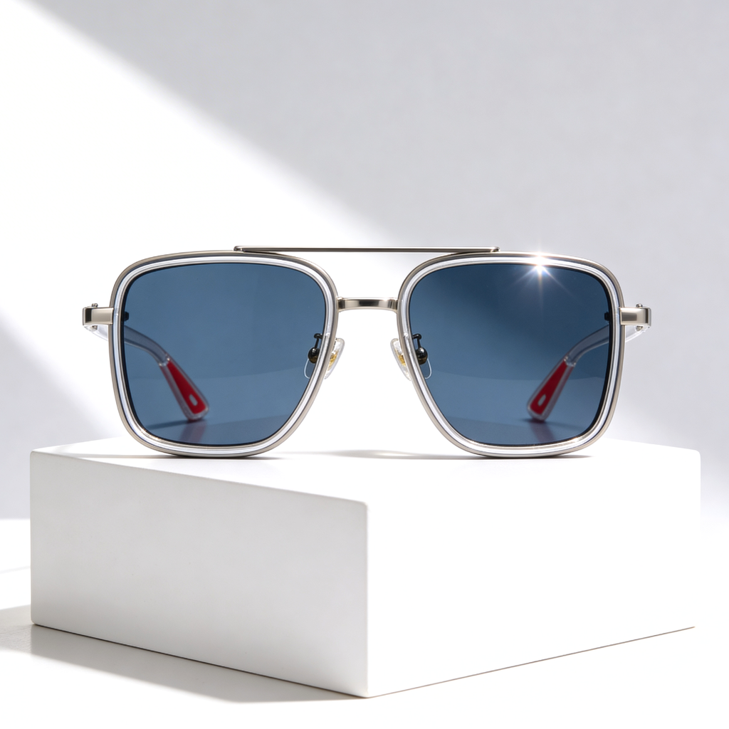RIFT NOIR X | Square Metal-Acetate Sunglasses | UV380