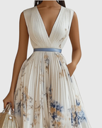 ROWELLA | Elegant Pleated Maxi Dress
