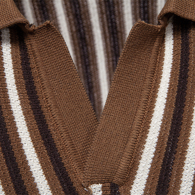 SOREN | Knit Stripe Polo – Slim Fit Short Sleeve Summer Shirt