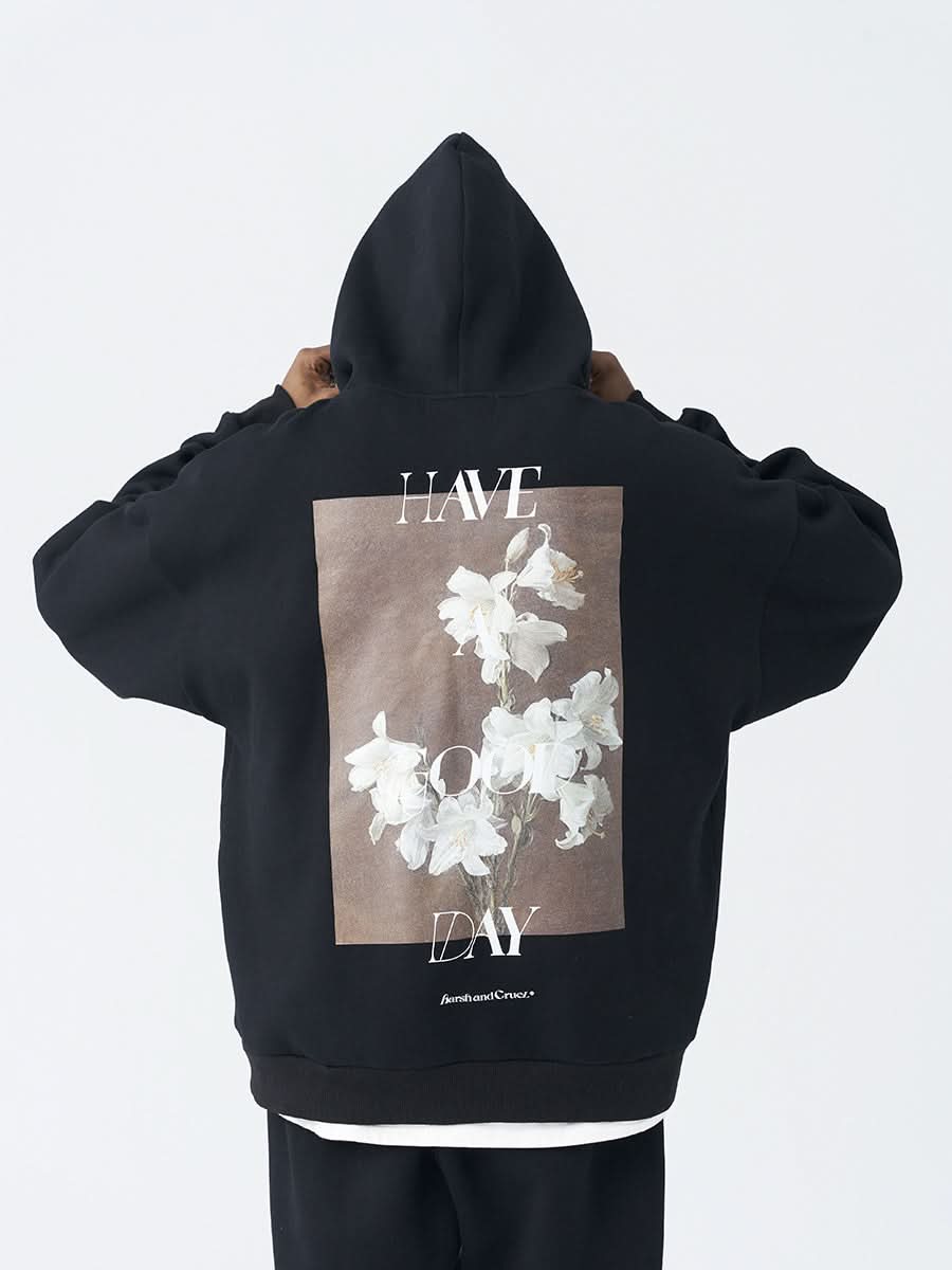 FLORAL | Flower Back Print Hoodie – Soft Artistic Hoodie