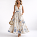 ROWELLA | Elegant Pleated Maxi Dress