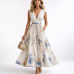 ROWELLA | Elegant Pleated Maxi Dress