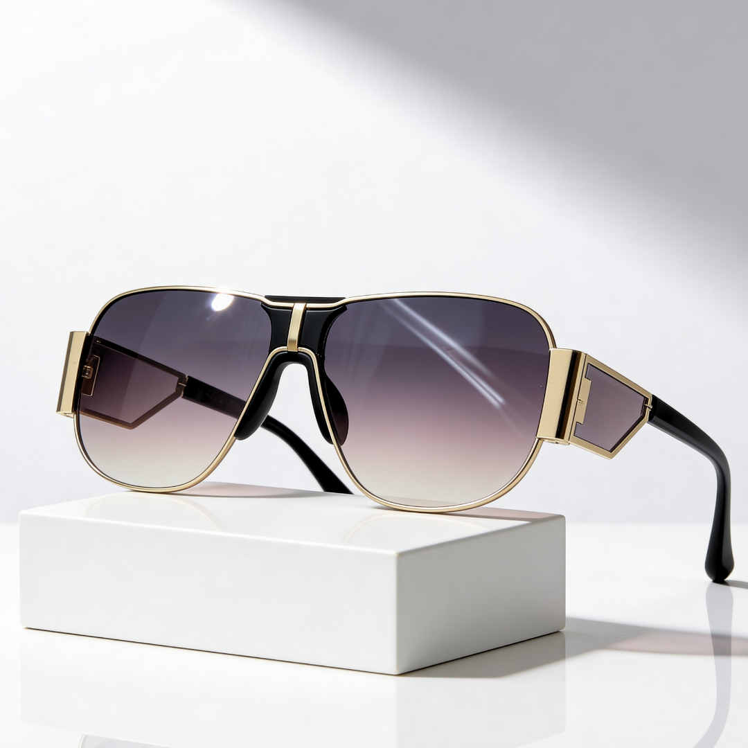 AMALFI SHIELD | Oversized Shield Aviator Sunglasses | UV400