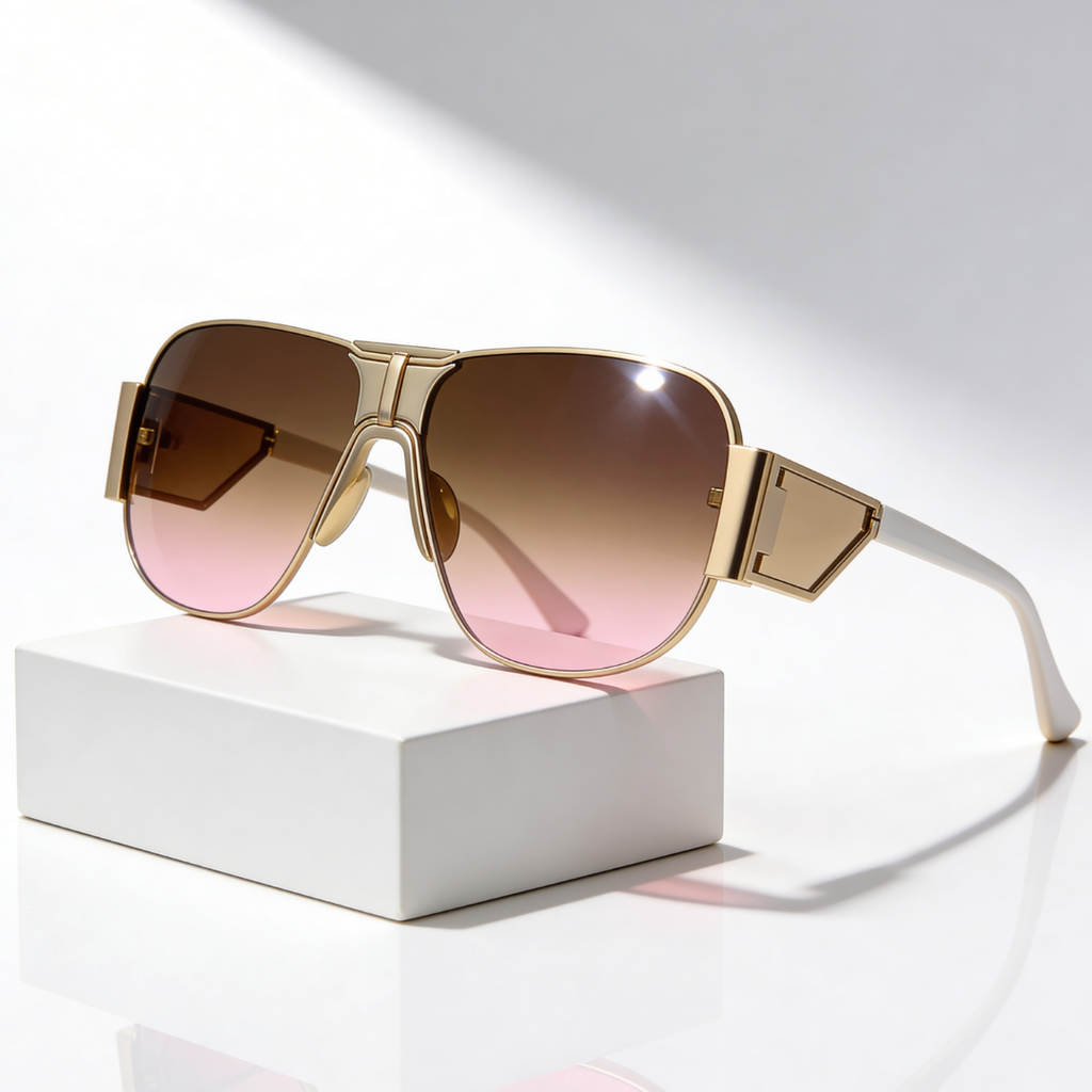 AMALFI SHIELD | Oversized Shield Aviator Sunglasses | UV400