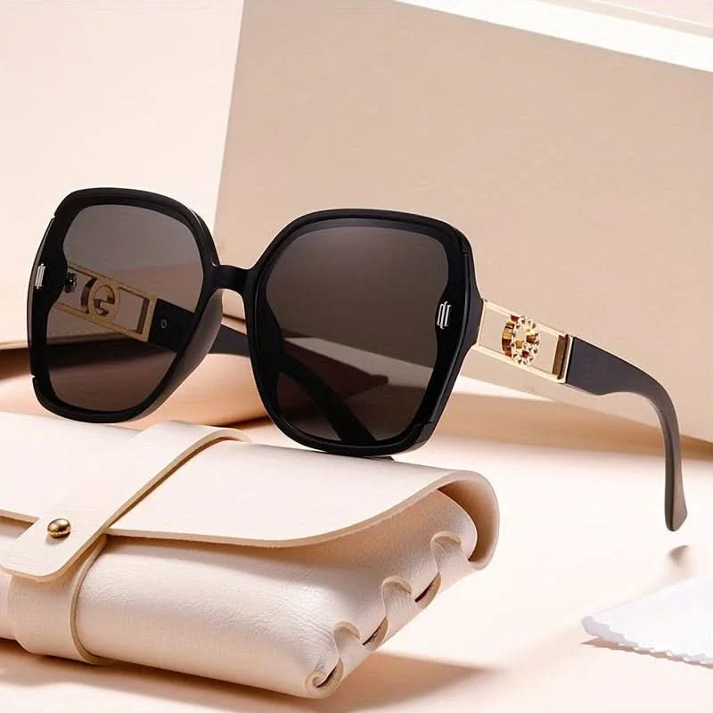 GIOVANNA CRYSTAL | Crystal Gold Oversized Sunglasses | UV400