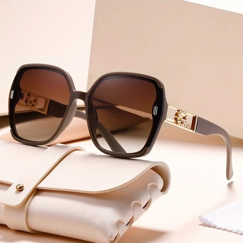 GIOVANNA CRYSTAL | Crystal Gold Oversized Sunglasses | UV400