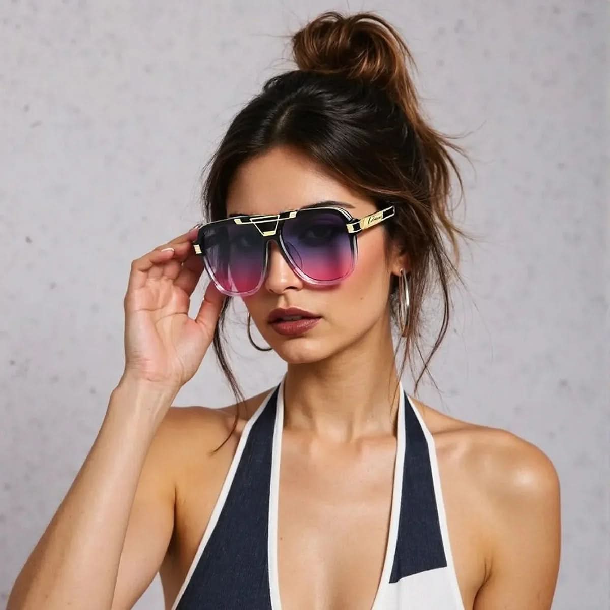 SAHARA GOLD | Smoked Gradient Square Sunglasses | UV400 Gold