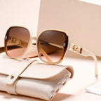 GIOVANNA CRYSTAL | Crystal Gold Oversized Sunglasses | UV400