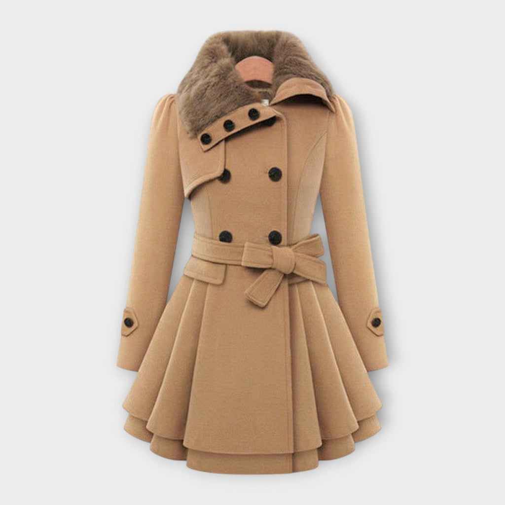 EMMA | Elegant Coat with Faux Fur Collar