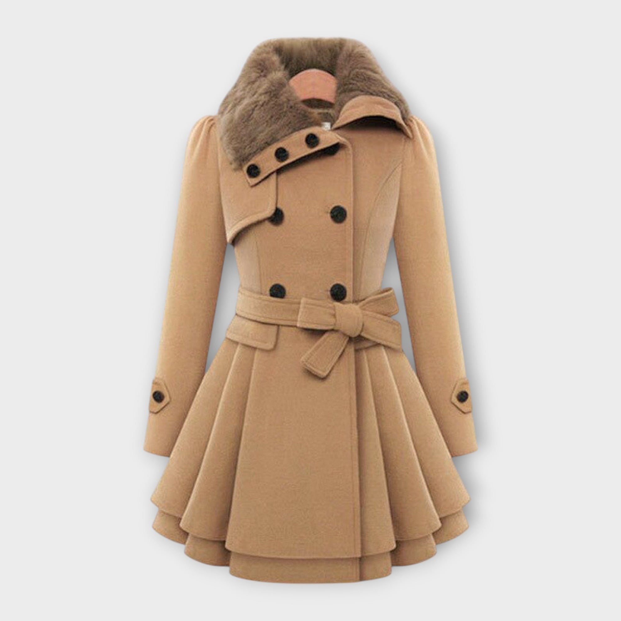 EMMA | Elegant Coat with Faux Fur Collar