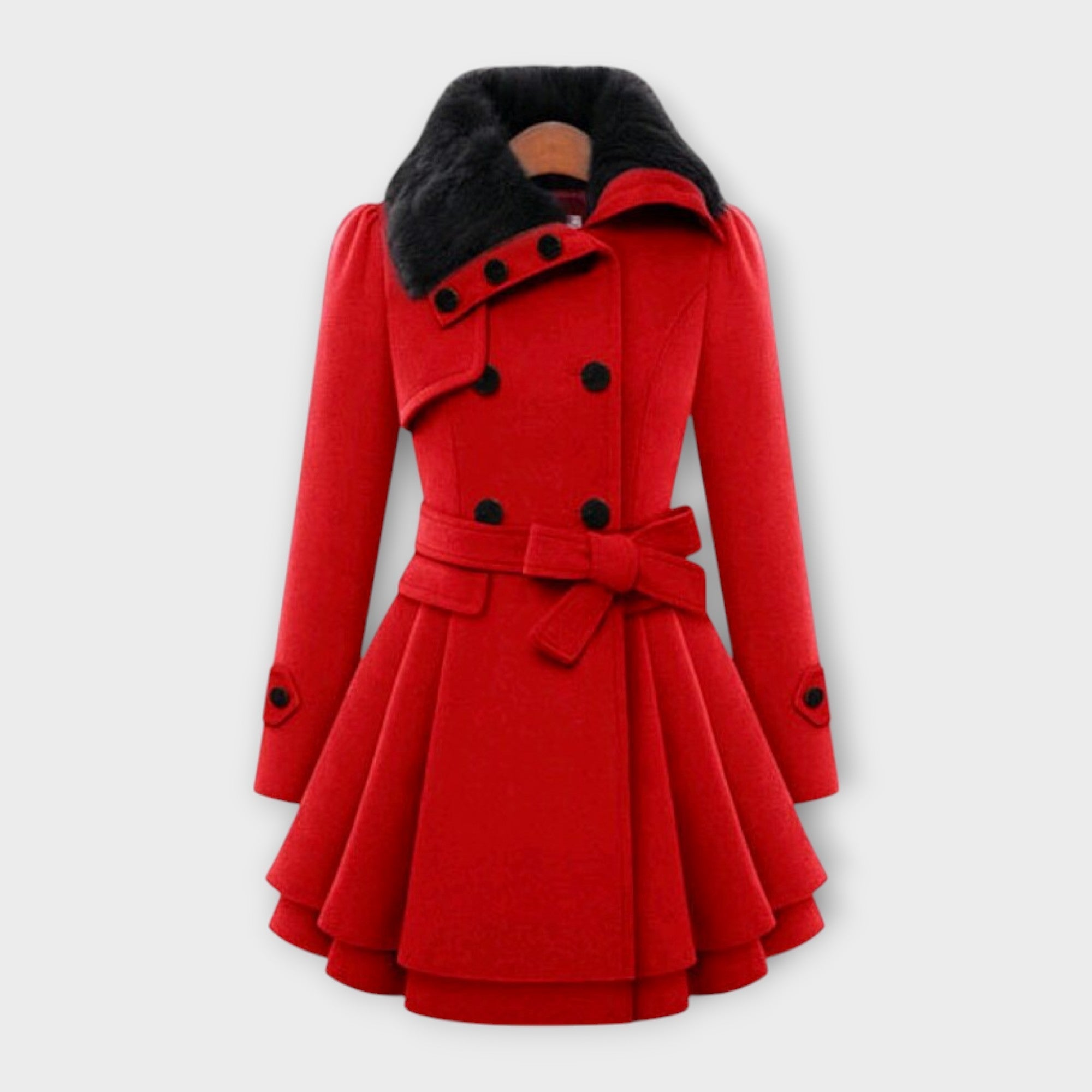 EMMA | Elegant Coat with Faux Fur Collar