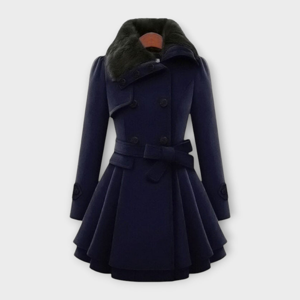 EMMA | Elegant Coat with Faux Fur Collar