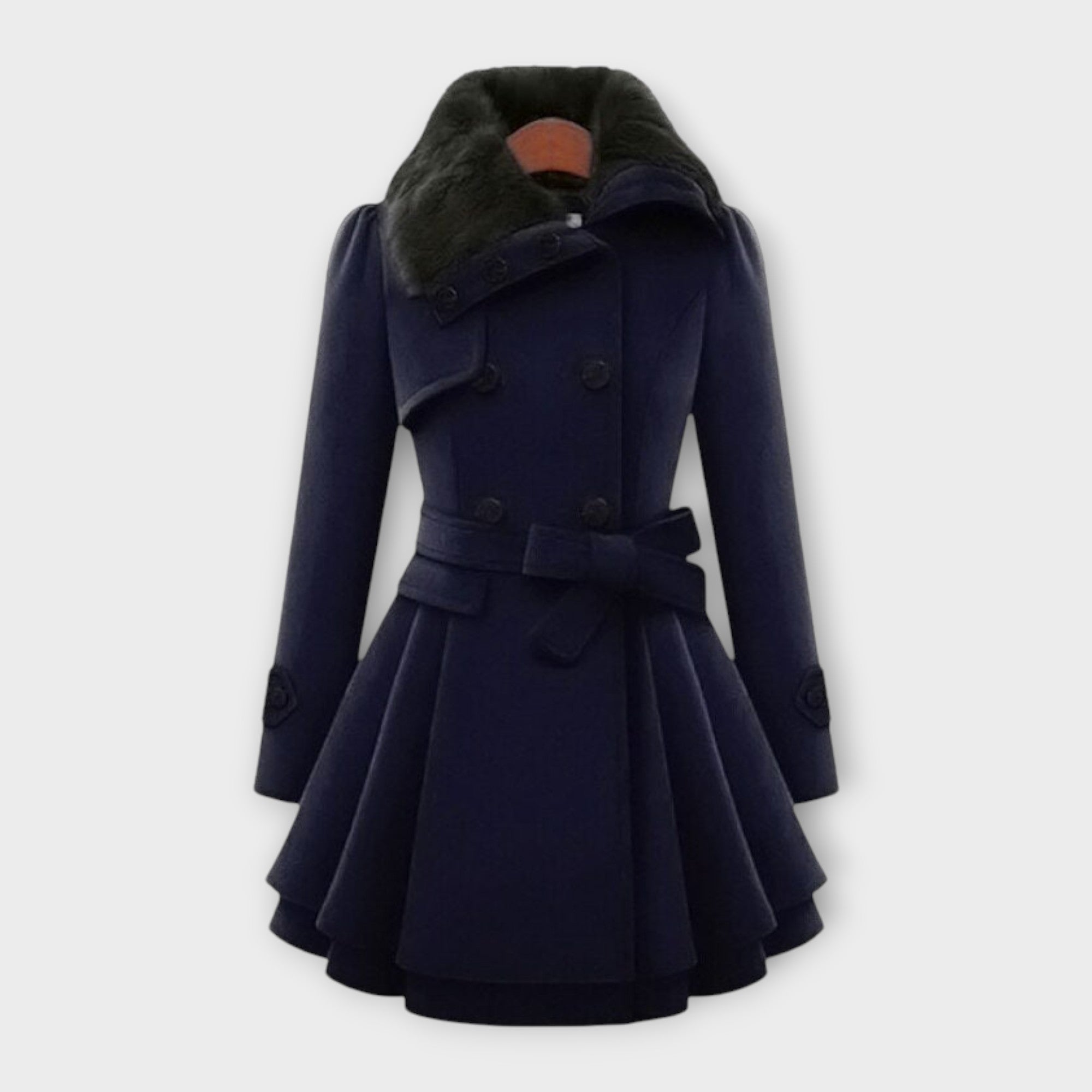 EMMA | Elegant Coat with Faux Fur Collar