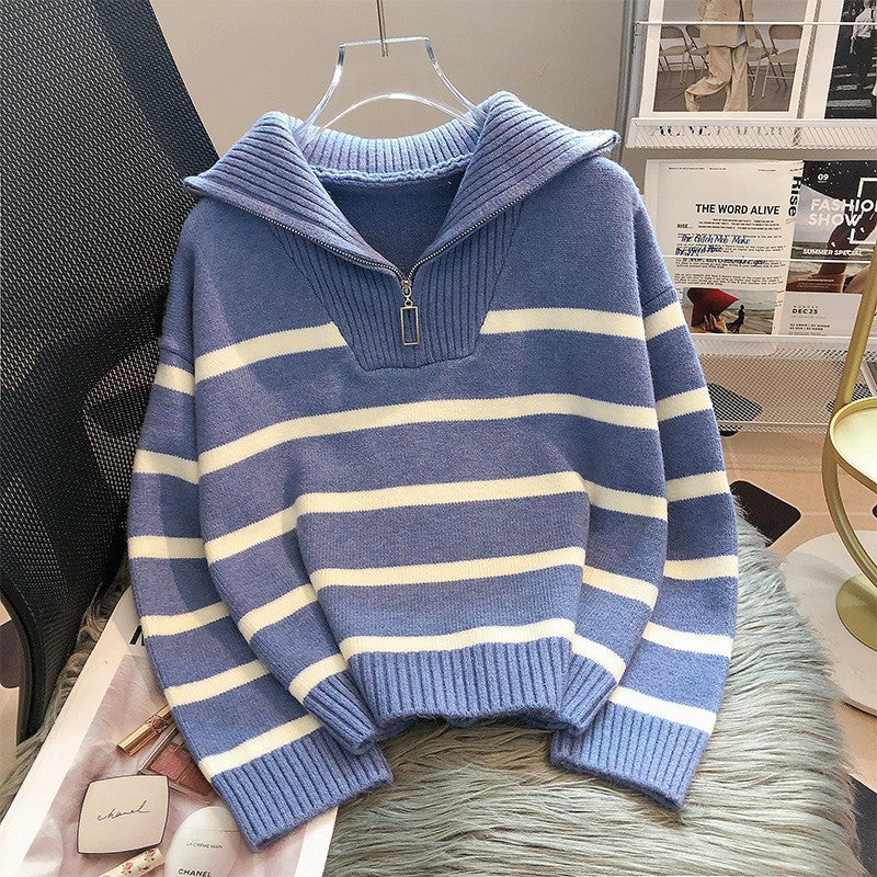 TIANA | Chic Striped Long Sleeve Collared Top