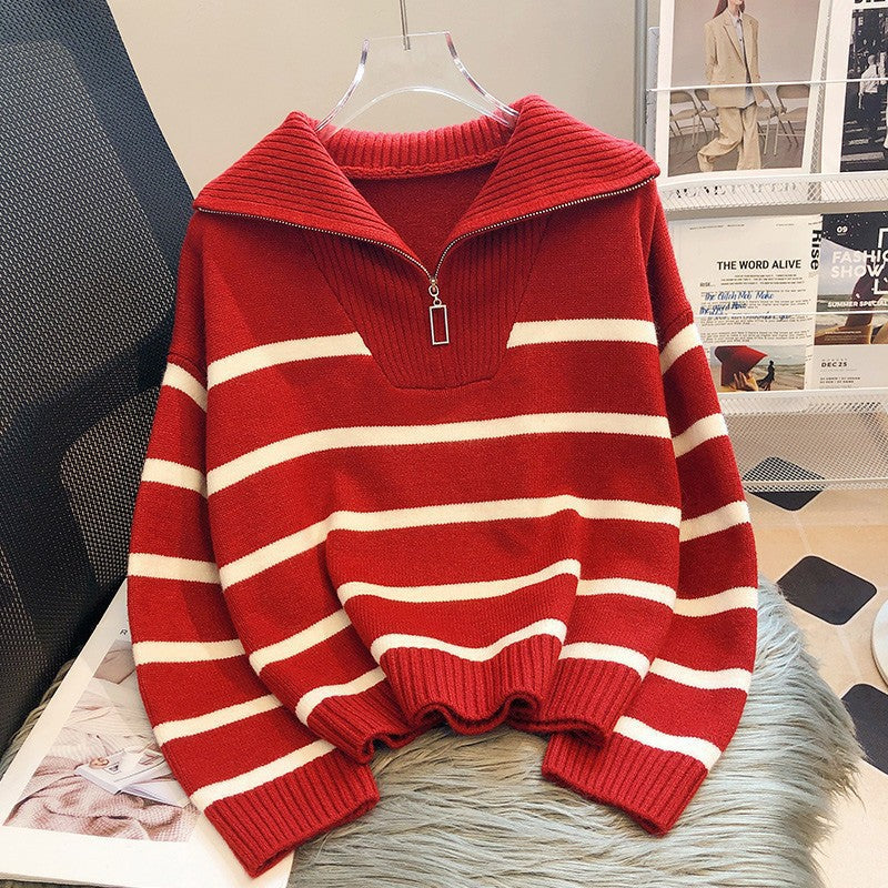 TIANA | Chic Striped Long Sleeve Collared Top