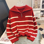 TIANA | Chic Striped Long Sleeve Collared Top