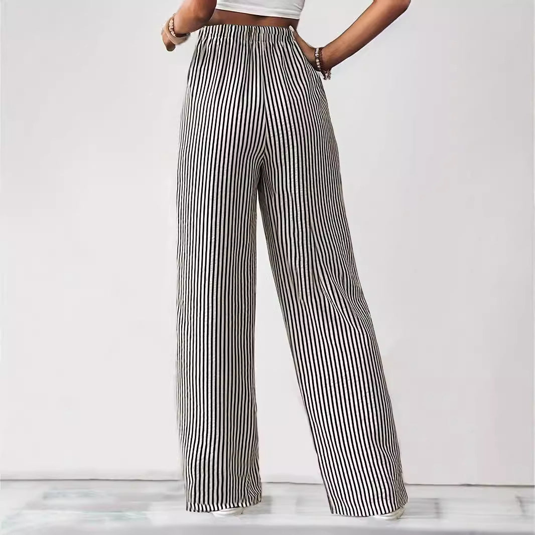 HOLLIS | Wide-Leg Striped Trousers