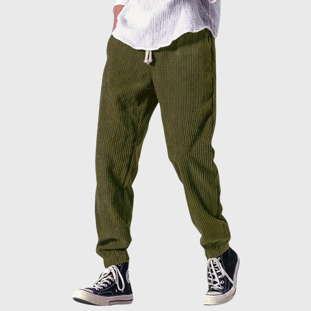 ELLIOT | Textured Drawstring Straight-Leg Pants