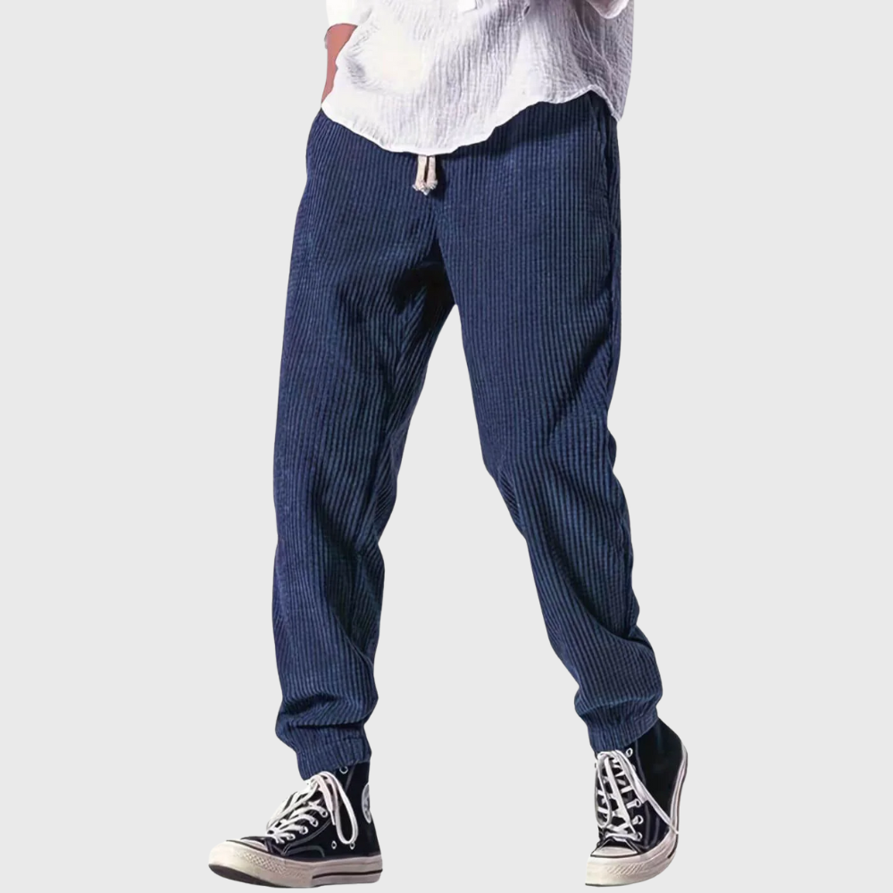 ELLIOT | Textured Drawstring Straight-Leg Pants