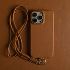 Genuine Cowhide Leather Crossbody iPhone Case