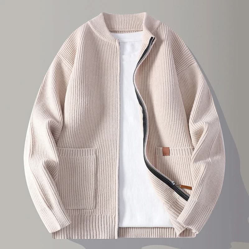OLIVER | Ribbed Knit Zip Jacket