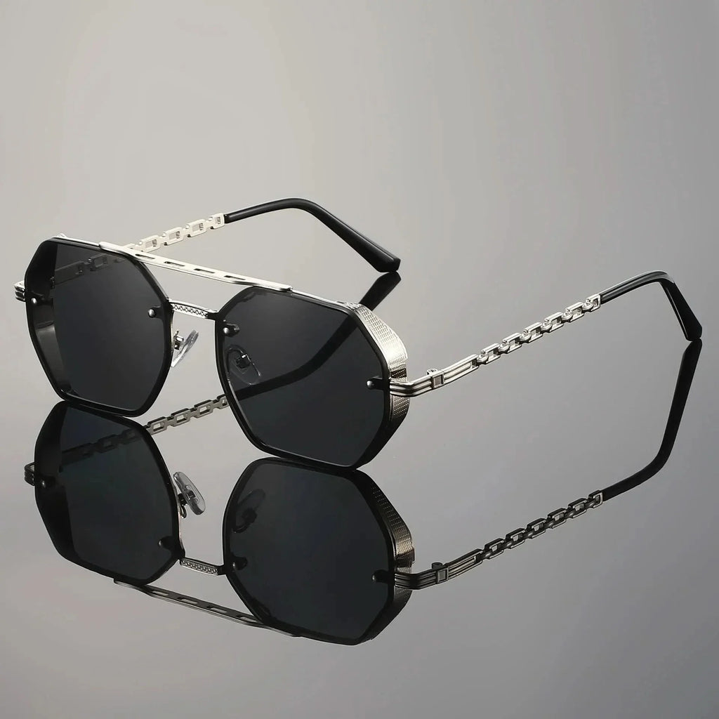 STORME CHAIN | Chain-Link Temple Octagonal Sunglasses | UV400