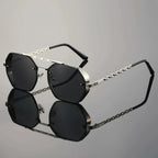 STORME CHAIN | Chain-Link Temple Octagonal Sunglasses | UV400