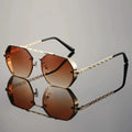 STORME CHAIN | Chain-Link Temple Octagonal Sunglasses | UV400