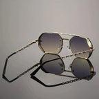 STORME CHAIN | Chain-Link Temple Octagonal Sunglasses | UV400