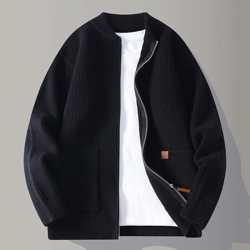 OLIVER | Ribbed Knit Zip Jacket