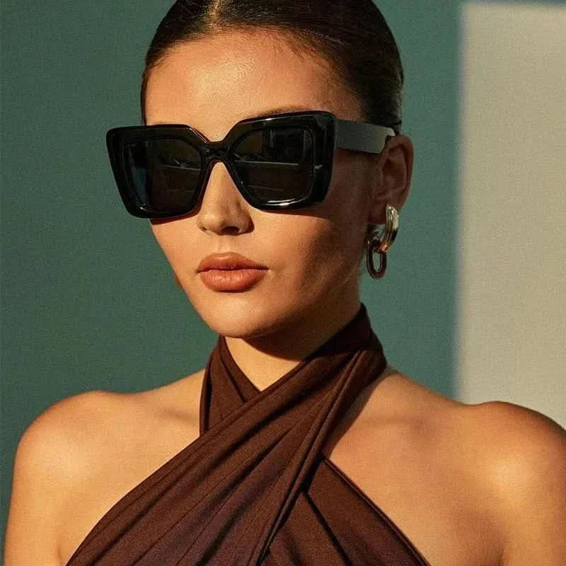 MILANA GLOSS | High-Gloss Geometric Sunglasses | UV400 Runway