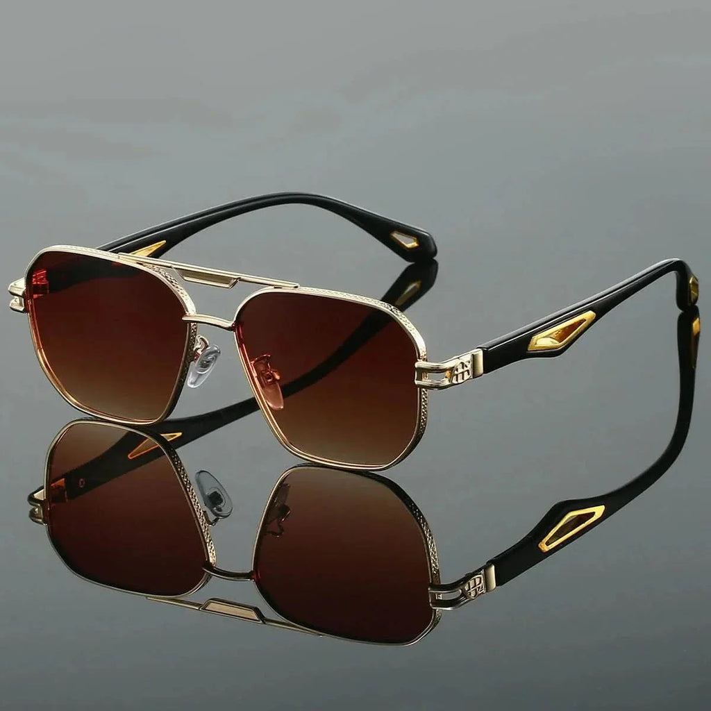 ORO EDGE | Gold Hexagonal Sunglasses | UV400 Gradient