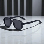 KAIRO CIPHER | Engraved Angular Sunglasses | UV400 No Logo