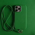 Genuine Cowhide Leather Crossbody iPhone Case