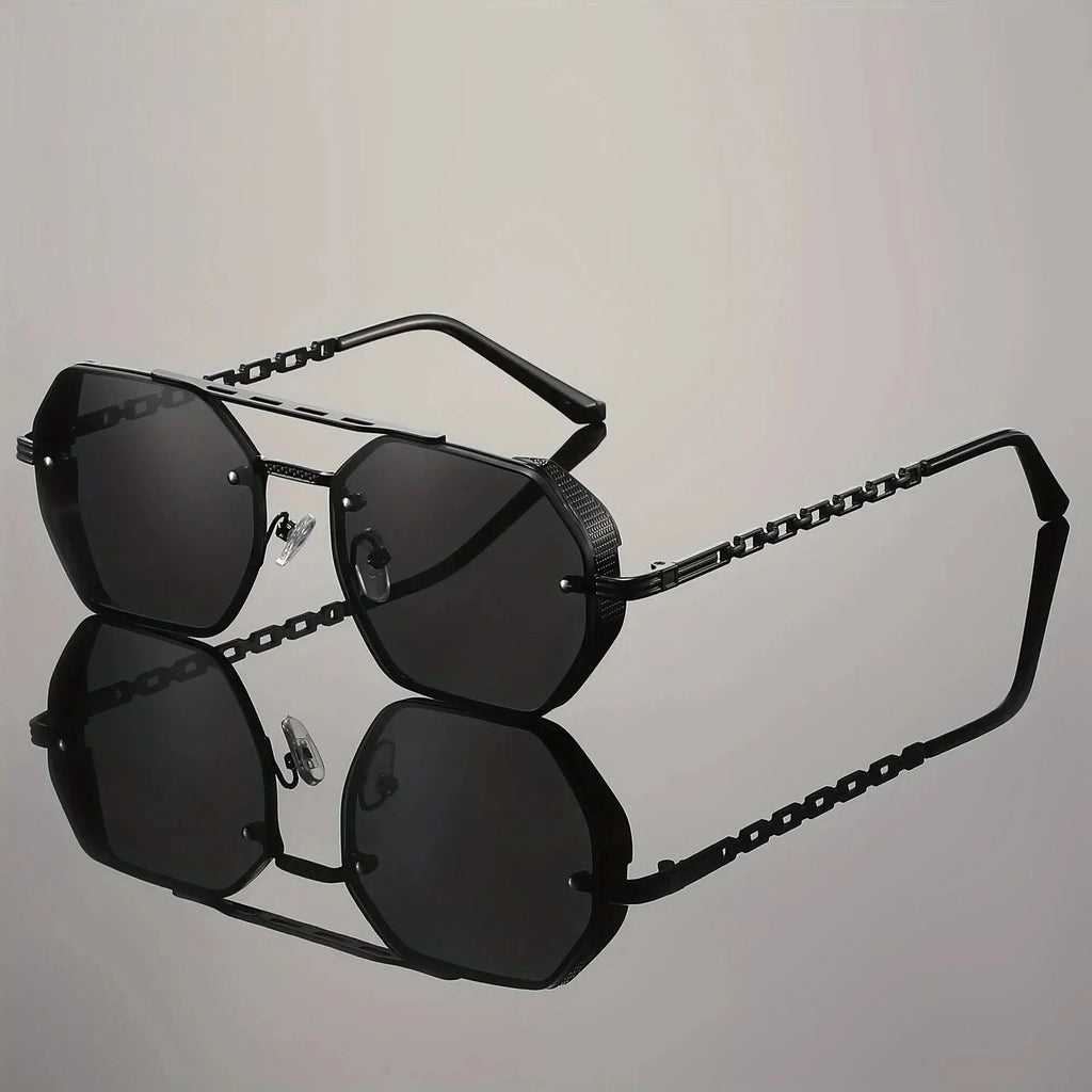STORME CHAIN | Chain-Link Temple Octagonal Sunglasses | UV400