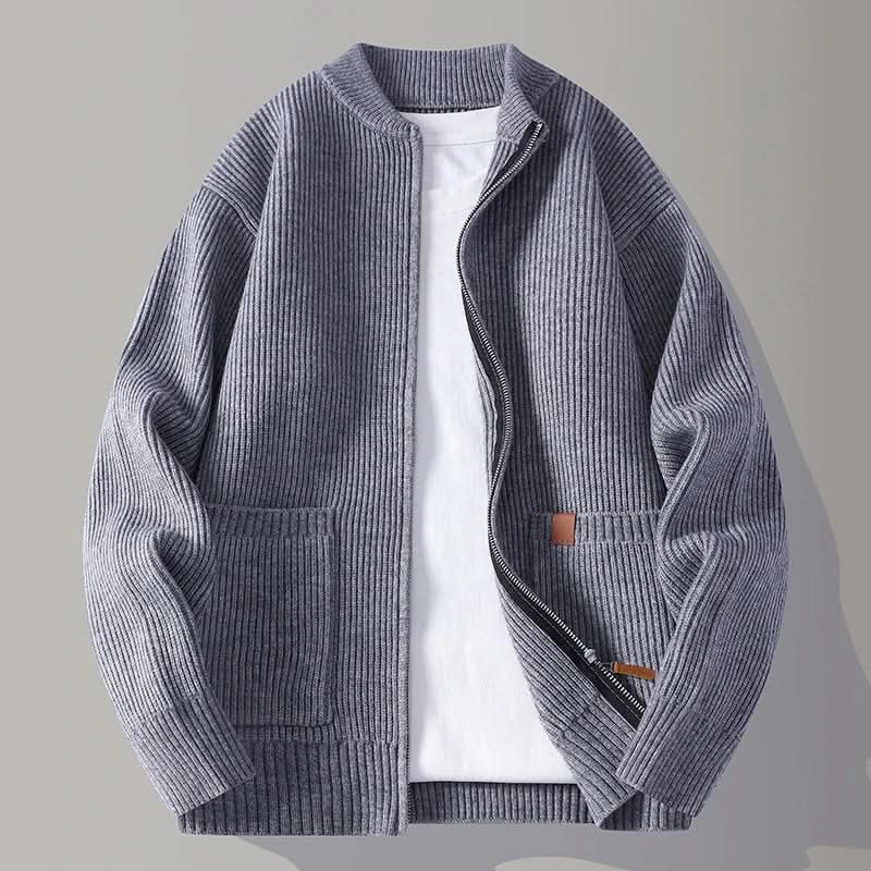 OLIVER | Ribbed Knit Zip Jacket