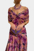FREYA | Flowing Floral V Neck Dress