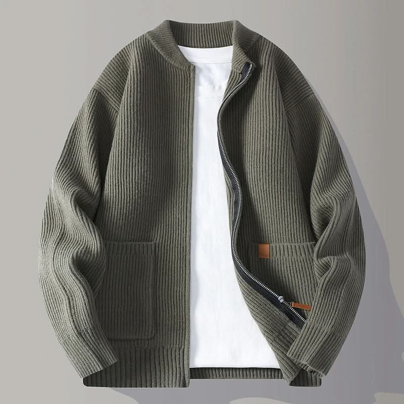 OLIVER | Ribbed Knit Zip Jacket