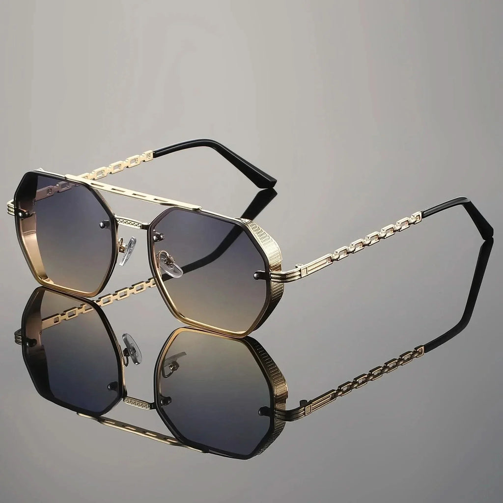 STORME CHAIN | Chain-Link Temple Octagonal Sunglasses | UV400