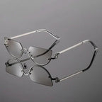 LYRA NOIR | Cat Eye Half-Rim Metal Sunglasses | UV400