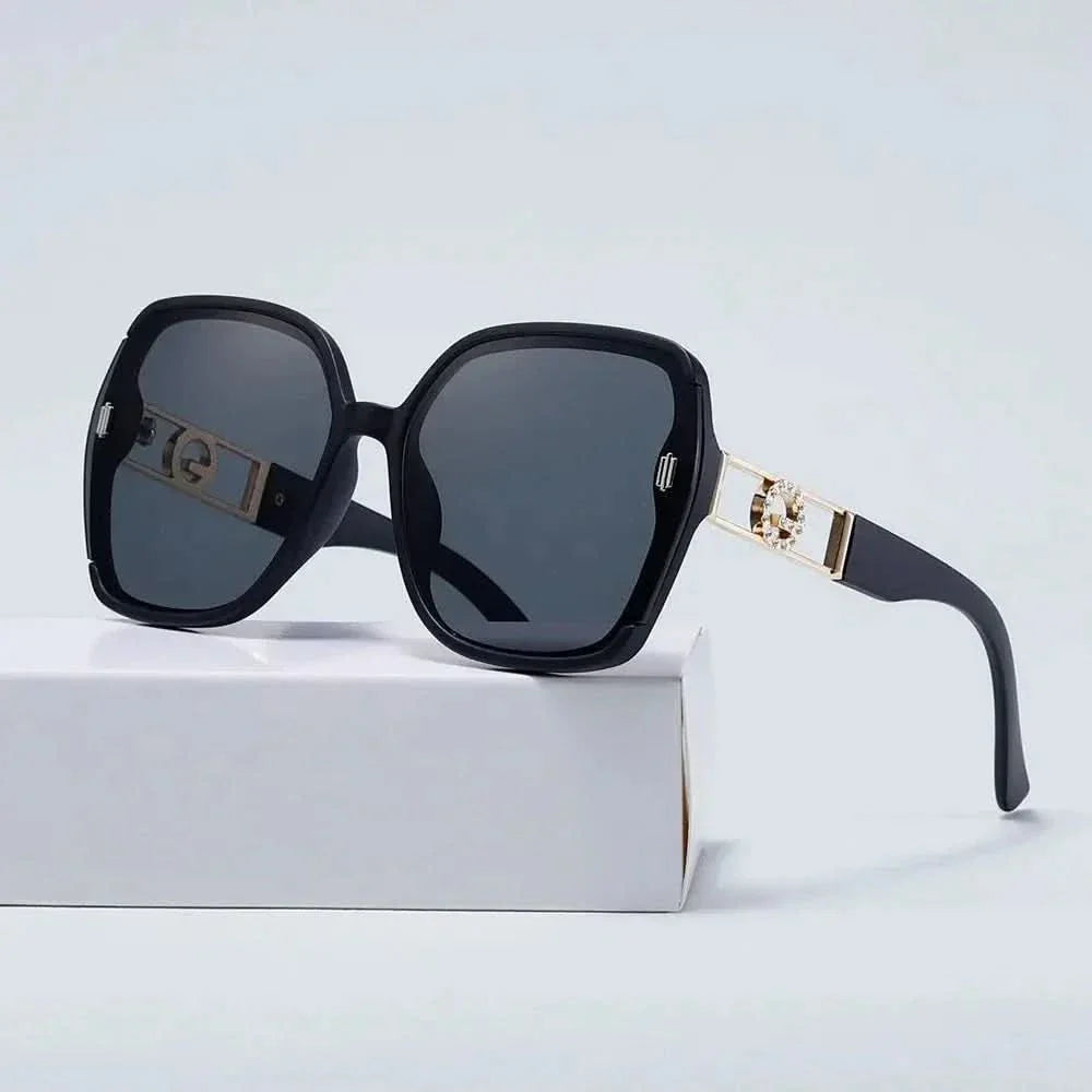 GIOVANNA CRYSTAL | Crystal Gold Oversized Sunglasses | UV400